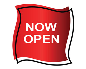 open now button on white background. open now button sign