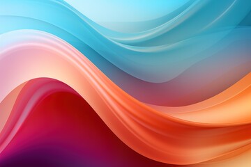 Abstract background with blue, orange, and red wavy shapes.