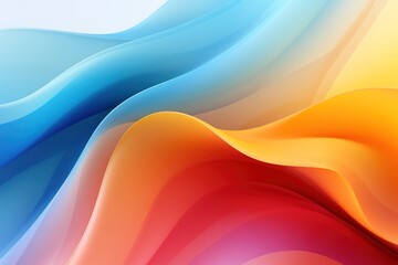 Fototapeta premium Abstract background with blue, orange, red, and yellow wavy lines.