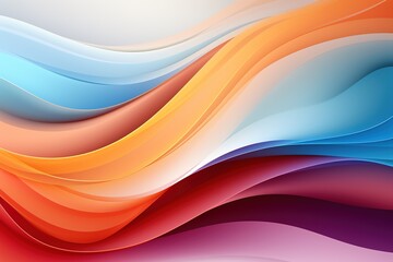 Abstract colorful background with wavy lines in blue, orange and red tones.