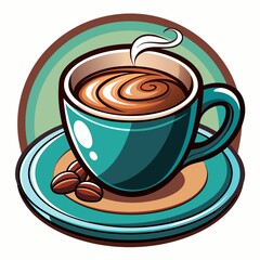 Obraz premium cup of coffee with beans vector