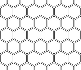 Vector seamless pattern featuring a hexagon mosaic design with large hexagon shapes. Seamless tileable vector illustration.