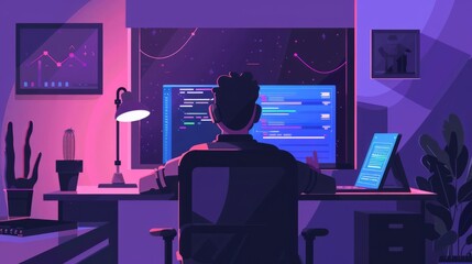 Computer Programmer Using Development Software --ar 16:9 --v 6 Job ID: 94e2a2f6-d5ee-4b3c-b35d-d7d7d622126b