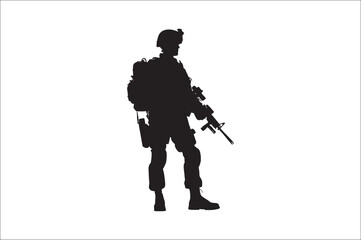 Silhouette of Army  Soldier, soldiers Vector bundle Silhouette. Veteran Soldier vector. 