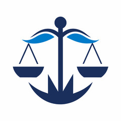 Minimalist law firm logo icon vector illustration.