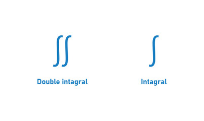 Integral and double integral symbol in mathematics.