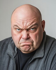 Obraz premium Portraits of men displaying various emotions on a neutral background