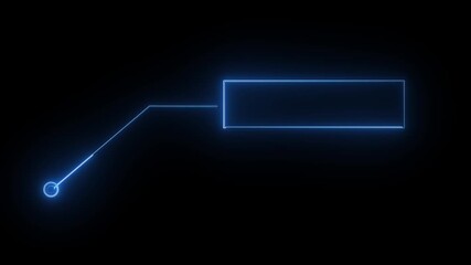Neon line Animation of HUD elements. Animate a white callous for text. HUD elements on black background.