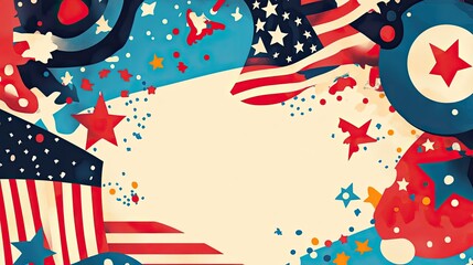 Obraz premium A vibrant Labor Day background design with patriotic colors and elements celebrating the American workforce.