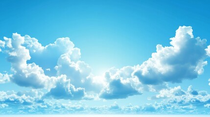 Sky Blue,Cloud Background,Horizon Landscape Summer Clear Sky in Morning by beach,Vector beautiful nature sunrise in Spring,Panorama vivid cyan banner sunshine calm bright winter air 