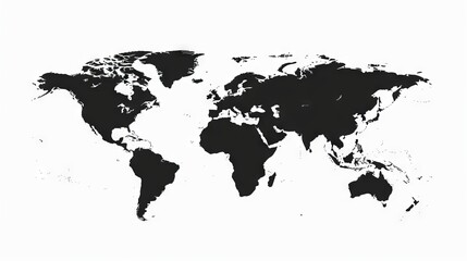 world map, isolated on white background. Infographic, Flat Earth, Globe similar worldmap icon. annual report, Travel worldwide, map silhouette backdrop. Map template for web sites, --