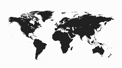 world map, isolated on white background. Infographic, Flat Earth, Globe similar worldmap icon. annual report, Travel worldwide, map silhouette backdrop. Map template for web sites, --