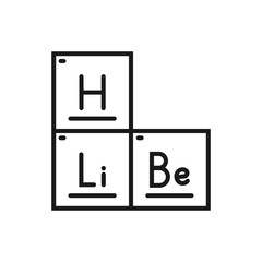 Periodic table - line icon, editable stroke. Simple outline chemistry symbol. Vector illustration.