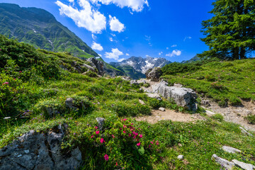 Körbersee on the Hochtannberg, State of Vorarlberg, Austria