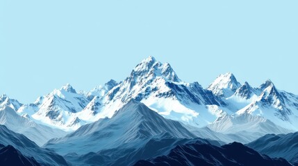 3D Mountain Range with Snow-Capped Peaks Wallpaper