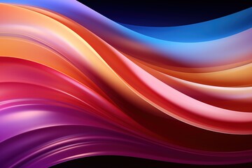 Obraz premium Abstract colorful gradient waves with a dark background.