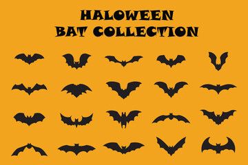Halloween bats vector set