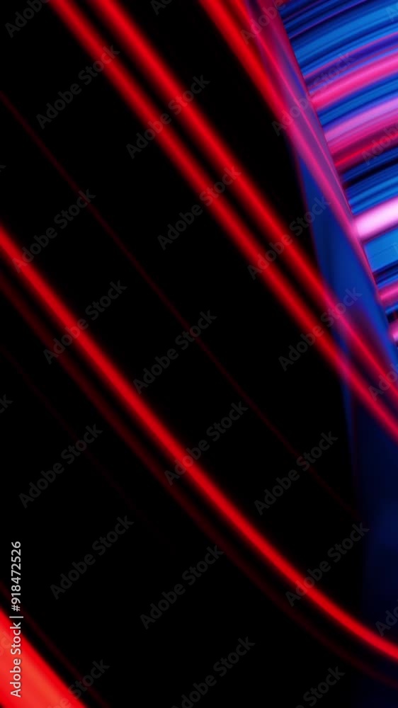 Poster animation of glowing neon lines. abstract background with wavy color lines. concept of computer grap
