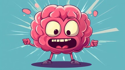 Naklejka premium Brain Cartoon Character