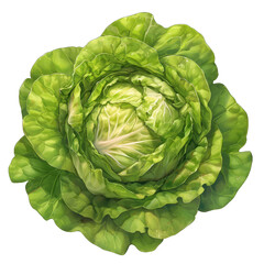 Obraz premium Fresh, vibrant green cabbage with tightly packed leaves, perfect for salads and healthy dishes. transparent background
