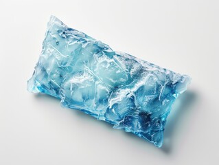 Fototapeta premium Ice pillow resembling an iceberg on a white surface