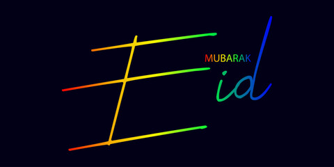 gradient color , Eid Mubarak premium vector illustration with luxury design. Blue pink gradient eid mubarak background with star and moon. Islamic light design with white eid mubarak design