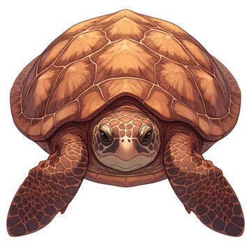 A detailed illustration of a turtle showcasing its unique shell pattern and features. Perfect for nature-themed projects. transparent background