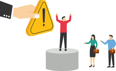 Unsuitable candidate in work. Flat vector illustration

