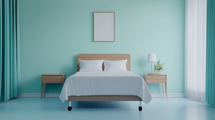 Serene Minimalist Bedroom with Neutral Tones and Modern Decor