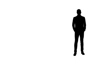 Man standing and waiting silhouette illustration