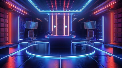 Obraz premium Neon Lit Studio