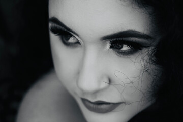 Fototapeta premium black and white portrait of a woman