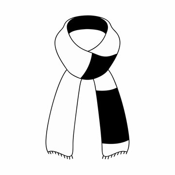 black and white scarf clip art preview