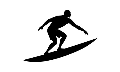 Surfer on waves silhouette illustration