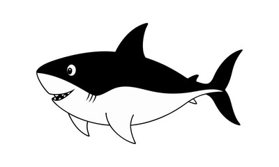 Tiburon line art silhouette illustration