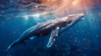 Fototapeta premium Whale in the ocean