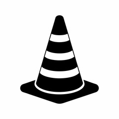 Traffic cone silhouette illustration