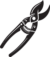 Pruning shears vector silhouette illustration logo