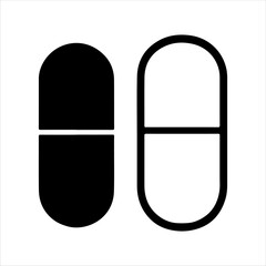 Capsule icon silhouette vector illustration design on white background.