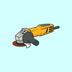 Angle Grinder Yellow illustration Cartoon Vector