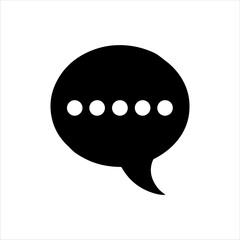 Talk message bubble icon silhouette vector illustration design on white background.