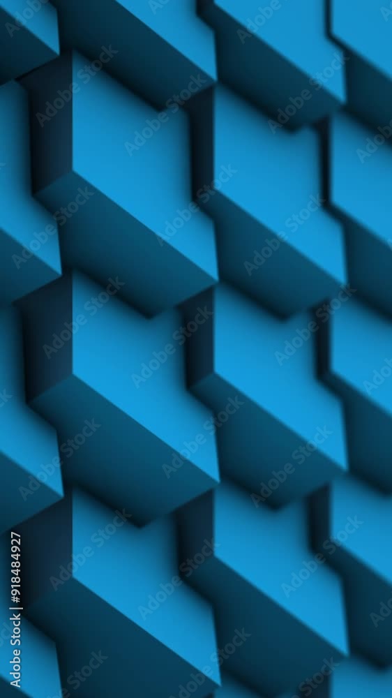 Poster transforming cubes wall background. abstract cubes background random motion, 3d loopable animation. 