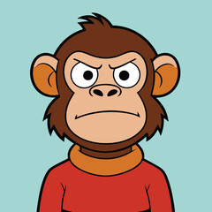 Angry Ape mascot logo hand drawn flat stylish cartoon vector art