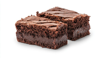 Chocolate fudge brownie cake, shown from the front on a white background with a cutout file. Includes various design angles. Mockup template for artwork.
