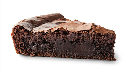 Chocolate fudge brownie cake, shown from the front on a white background with a cutout file. Includes various design angles. Mockup template for artwork.