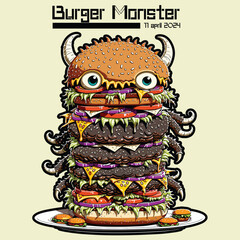 Obraz premium Burger Illustration vector 