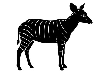 Okapi Silhouette Vector Illustration Clipart 