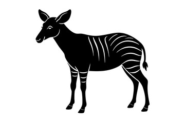 Okapi Silhouette Vector Illustration Clipart 