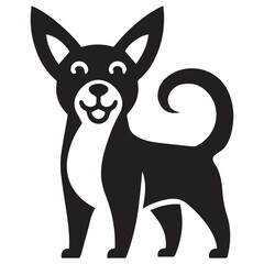 Dog black Silhouette vector art Illustration with white background