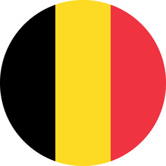 Fototapeta premium Flag of Belgium Belgian Flag Circle | High Resolution, Isolated on Transparent Background
